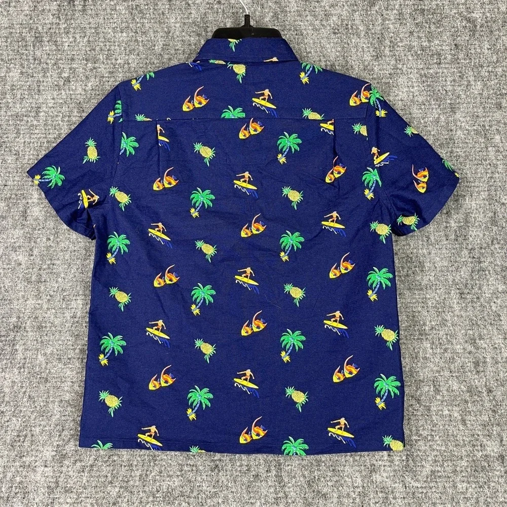 Ralph Lauren Shirt Kids Size L(14-16) Surf Palm Pineapple Fish‎ Hawaiian Travel